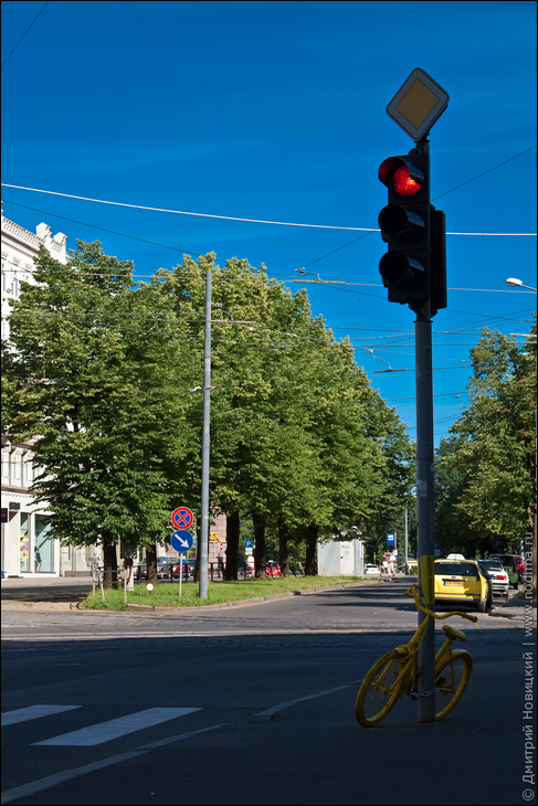 Желтые велосипеды в Риге