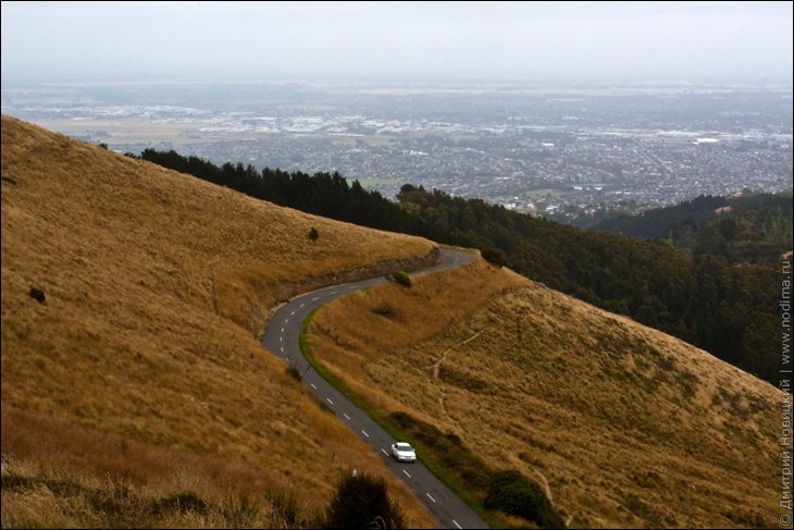 Вид на Крайстчерч с Dyers Pass Road